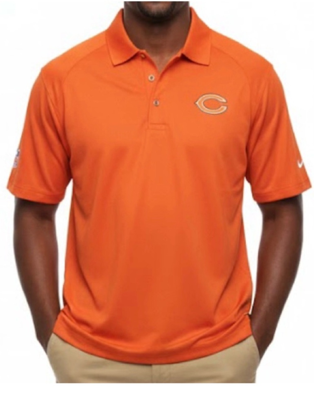 NFL “Chicago Bears” RBK Embroidered Polo Golf Shirt (Size: Small)